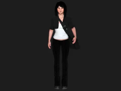 AAA 3D REALISTIC YOUNG GIRL CHARACTER - SCHOOL CASUAL OUTFIT 2 Low-poly 3D model