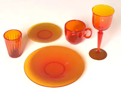 Colored Glassware 3D model