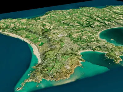 Jersey island 3d model terrain 3D model
