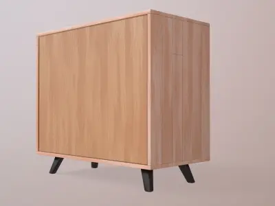 Wooden Modern Floor Dresser Low-poly 3D model