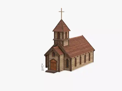 West Wild Church 01 Low-poly 3D model