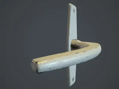 Old Door Handle PBR Game Ready Low-poly 3D model