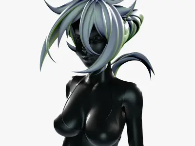 4 Hairstyle Character Anime Collection Vol 3 Low-poly 3D model