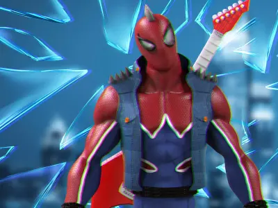 Spider Punk 3d CGI model for games films print 3D model