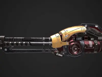 SCI-FI HEAVY CANNON Low-poly 3D model