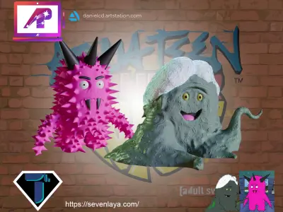 ATHF Allen Universal Remonster and Oil Drippy 3D print model