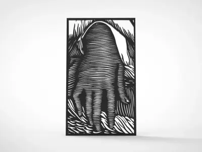 Hand Line Art Wall filler Decorative  3D print model