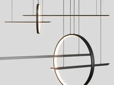 IN and OUT lamp Low-poly 3D model