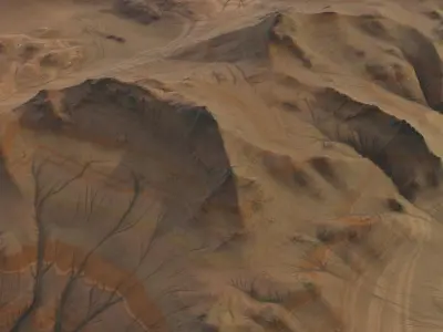 Desert landscape 02 Low-poly 3D model