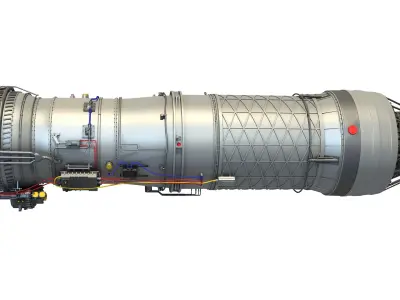  Military Supersonic Afterburning Turbofan Engine 