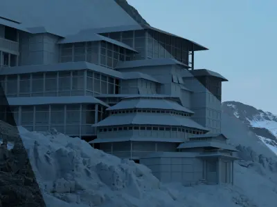 Ras al Ghul Mountain House from the  Batman Begins movie  3D model