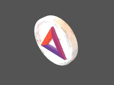 Cartoon Basic Attention Token v1 004 Low-poly 3D model