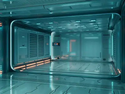 Sci-Fi Corridor Station Interior 3D model
