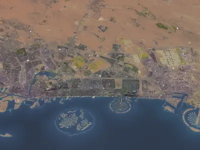 Dubai - Topography Terrain 3D City 3D Model Pack