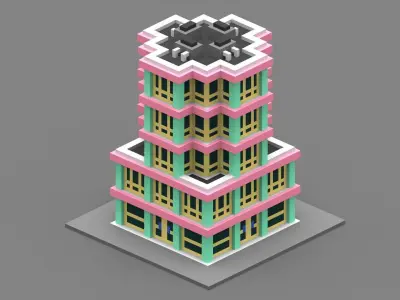 House Voxel - 15 Low-poly 3D model