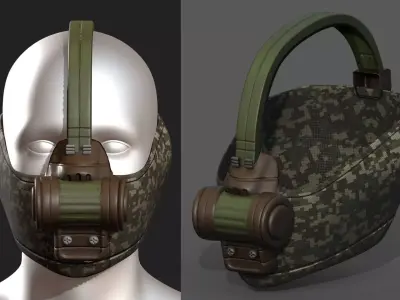 Gas mask respirator scifi military  Low-poly 3D model