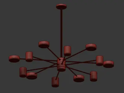 12 Lights Sputnik Chandelier 3D model
