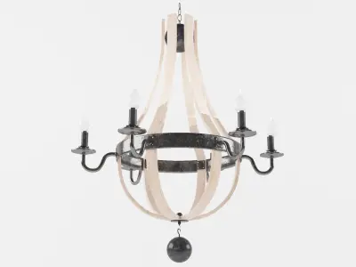 wooden chandelier  3D model