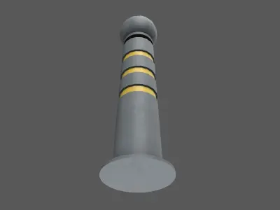 Bollard Low Poly light pole Low-poly 3D model