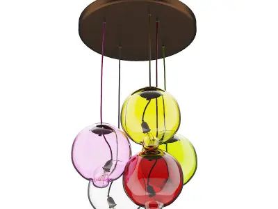 Colored Glass Ceiling Lamp 3D model