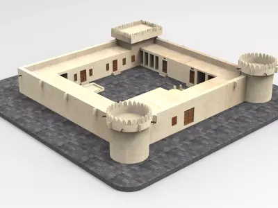 Al Koot Fort Qatar 3d Model  3D print model