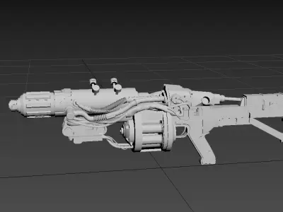 Science fiction rifle spray Low-poly 3D model