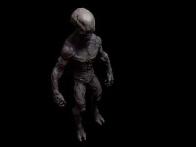 Alien v1  Animated and Game Ready Low-poly 3D model