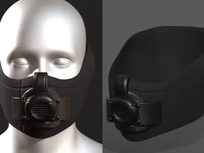 Gas mask respirator scifi futuristic 3d  Low-poly 3D model