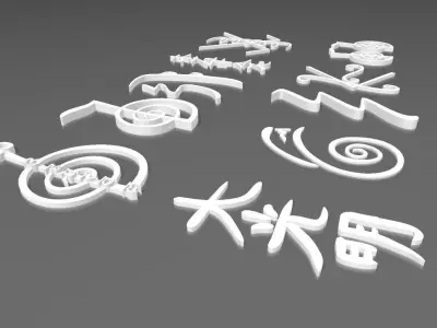 Principales simbolos Reiki 3D print model