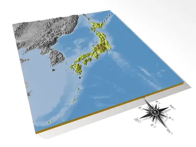 Japan High resolution 3D relief maps 3D model