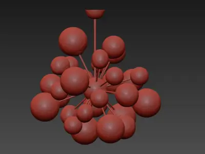 Clear and Opaque Pink Blush Sputnik Chandelier Italy 3D model