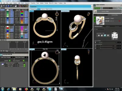 Diamond Ring For Women 3d Print Model 3D print model 62