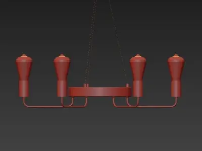 Gold Stick Chandelier 3D model