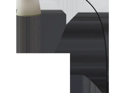 SKOTTORP  SKAFTET Floor lamp arched light grey 3D model