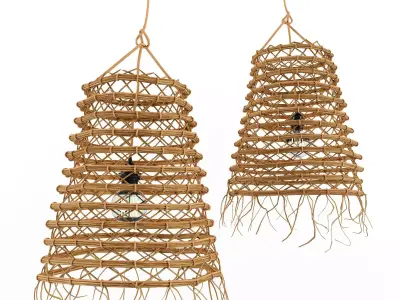 Bamboo rattan lamp 3D model