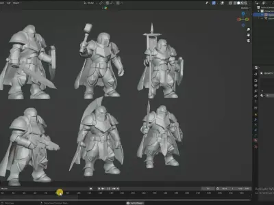 Void Paladins Heavy Line Infantry 6 Poses Print-Ready STL 3D print model