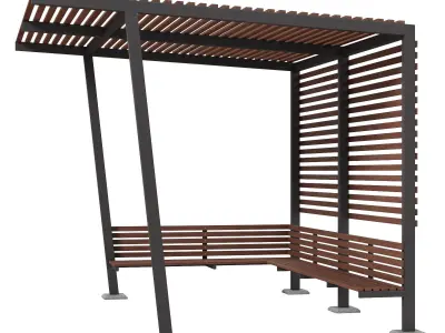 Canopy gazebo Low-poly 3D model