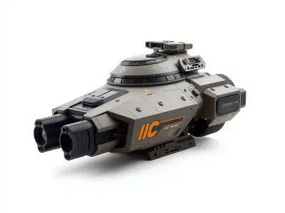 Futuristic Hovercraft Model Pack with SciFi Design Low-poly 3D model