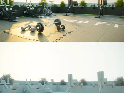Rooftop gym 3d model 3D model