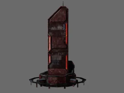 SciFi Cyberpunk Building 02 Low-poly 3D model