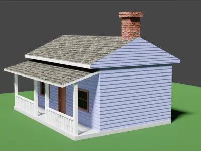 Wood House Basic - Casa de Madeira Low-poly 3D model