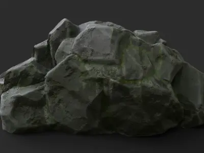 Rock Skull 1004 - Grey Jagged Stone Low-poly 3D model