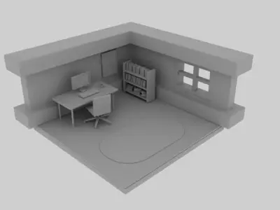 simple room Low-poly 3D model purchase