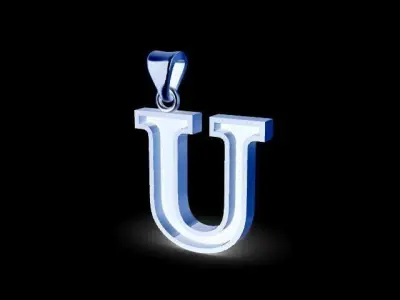 letter U pendant 3D print model