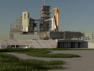 Kennedy Space Center Launch Complex 39-A  Low-poly 3D model