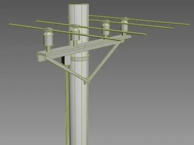 power pole  Low-poly 3D model