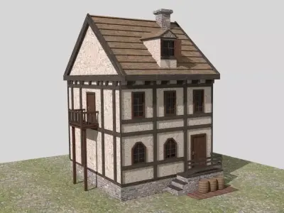 Medieval House Low Poly Low-poly 3D model