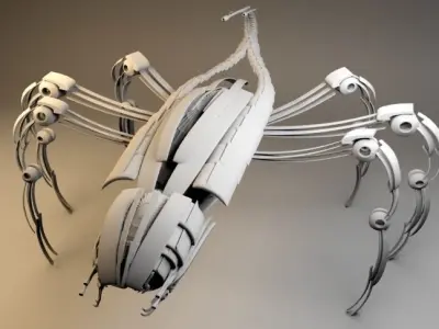 spiderbot sci-fi spider 3D model