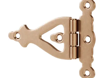 Black Wrought Iron Door Hinges 3D model