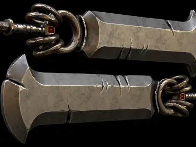 Stylish next generation double edged sword Low-poly 3D model